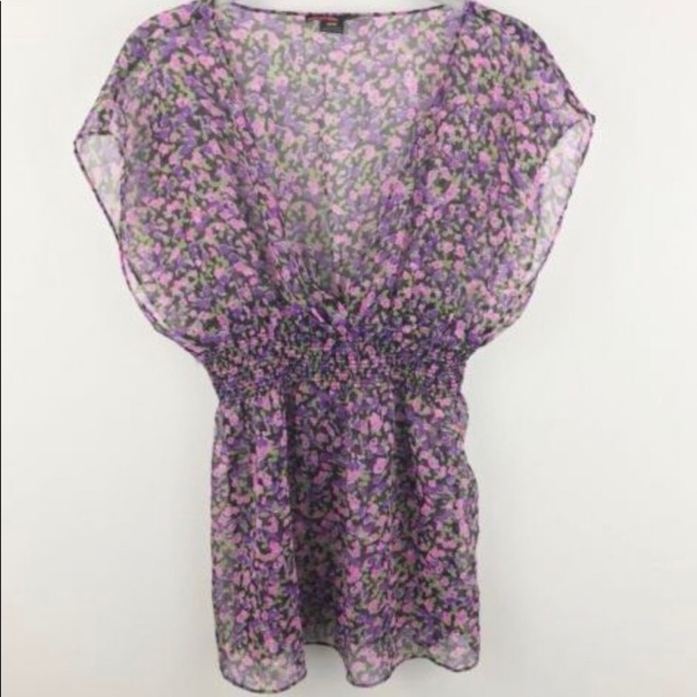Forever 21 floral blouse sheer size medium
